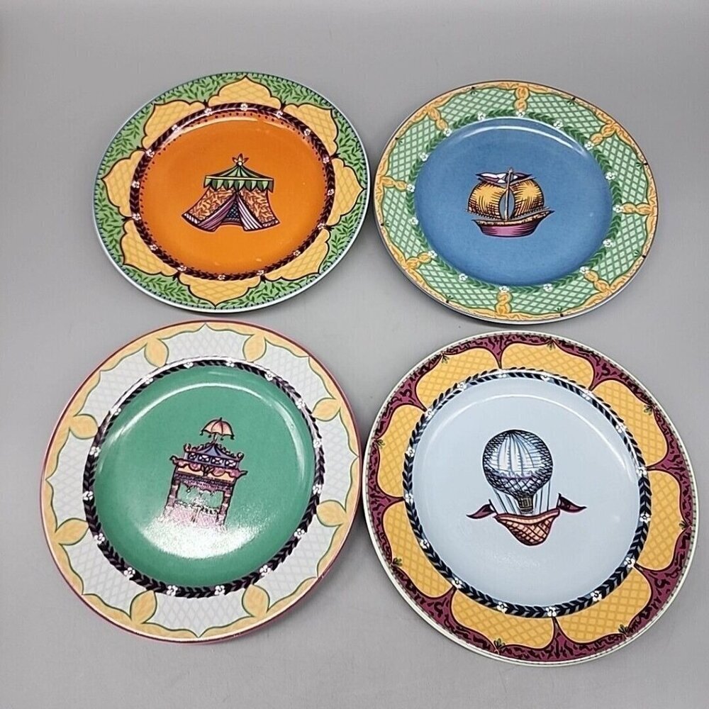 Essex Collection Katmandu by Kate Williams 6.5" Pictorial Plates Set of 4